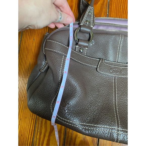 Coach Penelope F14685 Brown Pebbled Leather Silver Hardware Handbag Satchel - Picture 11 of 12